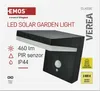 LED zahradní solární nástěnné svítidlo VEREA, čidlo soumraku, 10,7 x 15,4 x 13 cm Náhled obrázku produktu