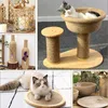 A collage of images showcasing various home decor and pet products made from sisal rope, including cat scratching posts, decorative bottles, and bowls. Produktbild-Vorschau
