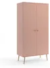 Kombinierter Kleiderschrank 100 cm NILSA - rosa/braun Produktbild-Vorschau 1