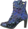 Laura Vita Damen Stiefelette Leder Blumenmuster und Produktbild-Vorschau 7