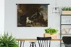 MuchoWow® Wandteppich Wandbehang Eine Henne mit Pfauen und Produktbild-Vorschau 2