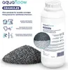 A product image displaying a bottle of filter granulate and a pile of the granulate itself, along with graphical representations of its benefits. Náhľad obrázku produktu