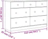 Cassettiera ALTA 112x35x73 cm in Legno Massello di Pino Anteprima dell’immagine prodotto 7