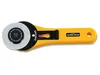 A yellow and black rotary cutter with a silver blade is shown against a white background. Produktbild-Vorschau