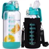 Solidchoice - Botella de vidrio de 2 litros con pajita y Vista previa de la imagen del producto 1
