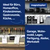 A collage of images showing a magnetic whiteboard in different settings: office/home, kitchen, and workshop/garage. Anteprima dell’immagine prodotto
