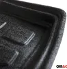 A close-up view of a black textured car trunk liner. Voir les images du produit