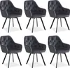Homestyle4u Polsterstuhl 6-er Set Samt grau – 360 °drehbar, Produktbild-Vorschau 1