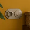 Prise rétro encastrée en porcelaine, interrupteur, double, Voir les images du produit 4