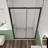 Duschspa 120x195cm Schiebetür Schwarz Duschabtrennung 5mm Produktbild-Vorschau 3