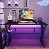 Herní Stůl Černý Moderní Pro Hráče Loft Table 120X60X75Cm Náhled obrázku produktu 3