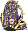 A side view of a purple and yellow giraffe-patterned backpack. Náhled obrázku produktu