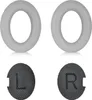 Two gray ear pads and two black circular inserts with letters L and R on a white background. Podgląd zdjęcia produktu