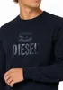 Diesel Herren S-GIR-CREWNECK TONE ON TONE Sweatshirt Navy Produktbild-Vorschau 3