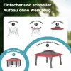 Wiltec Faltpavillon Moskitonetz 3,92 x 3,92 m grau rot, Produktbild-Vorschau 3