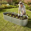 Aiuola rialzata Relaxdays, metallo zincato, fiori, piante e Anteprima dell’immagine prodotto 3