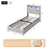Jugendbett 90x200 cm Beige, Polsterbett mit LED, Produktbild-Vorschau 6