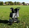 Passeggino per animali con parapioggia - Grigio tessuto Anteprima dell’immagine prodotto 6