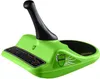A bright green sled with a black handle and black accents, shown on a white background. Produktbild-Vorschau