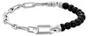 Bracelet avec perles en onyx noir et maillons en argent Voir les images du produit 3