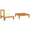 set da giardino 2 pezzi con cuscini in legno massiccio di Anteprima dell’immagine prodotto 1