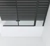 Duschwand Badewanne schwarz 150x140cm 3 teilig mit Nano Produktbild-Vorschau 6