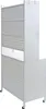 A white metal kitchen cabinet with shelves and drawers on wheels. Anteprima dell’immagine prodotto