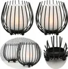 LS-LebenStil 2x Eisen Windlicht Gläser Schwarz Set Produktbild-Vorschau 1