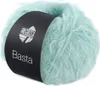 A ball of fluffy yarn with a black label. Produktbild-Vorschau