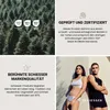A collage of images showcasing Schiesser products and brand information, including a forest background with certifications, text about brand quality, and a lifestyle shot of a couple. Produktbild-Vorschau