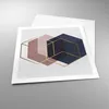 Poster - Poster ohne Rahmen - Sechsecke Modern Gold - 60x60 Produktbild-Vorschau 3