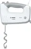 A white and gray Bosch ErgoMixx hand mixer with one beater attached, shown against a white background. Podgląd zdjęcia produktu