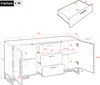 Merax Kommode Sideboard, mit 2 Türen & 3 Schubladen, Produktbild-Vorschau 5