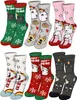 A collage of various pairs of Christmas-themed socks with different designs. Produktbild-Vorschau