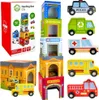 WOOPIE GREEN Układanka Kostki Miasto Pojazdy w Pudełkach + Podgląd zdjęcia produktu 1