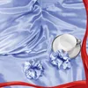 Satin Kissenbezug 2er Set Blau 40x80cm Haar Haut Pflege Produktbild-Vorschau 6