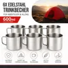 6 Camping Becher Stahl Campingbecher Kaffebecher Espresso Produktbild-Vorschau 2