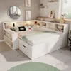 Bed 140x190, met opbergruimte, leeslamp, van hout, USB Productafbeelding-voorbeeld 9