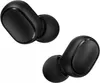 A pair of black wireless earbuds is shown against a white background. Podgląd zdjęcia produktu