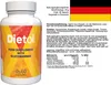 A bottle of Dietoll food supplement with glucomannan, next to a German flag and product information. Voir les images du produit