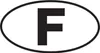 A black letter F inside a white oval. Produktbild-Vorschau