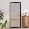 vidaXL Innentür 93x201,5 cm Schwarz Mattglas und Aluminium Produktbild-Vorschau 1