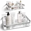 Duschablage 2er Set silber Aluminium selbstklebend Badregal Produktbild-Vorschau 1