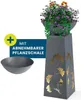 Hoberg LED Pflanzsäule Ginkgoblätter-Design Betonoptik Produktbild-Vorschau 1