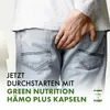 A person scratching their rear end, with text and a product bottle. Produktbild-Vorschau