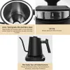 A collage of images showing different parts and features of a black electric kettle. Náhled obrázku produktu