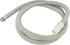 A gray corrugated drain hose with white connectors on a white background. Produktbild-Vorschau