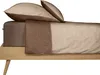 A close-up view of a bed with bedding. Produktbild-Vorschau