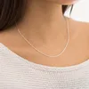MATERIA Schlangenkette silber 925 - Halskette Damen 1mm Produktbild-Vorschau 2