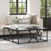 vidaXL Couchtisch Schwarz Eichen-Optik 100 x 100 x 40 cm Produktbild-Vorschau 2